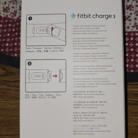 Fitbit Charge 3 Accessory Band, Official Fitbit Product, Sport, Black SIZE SMALL - Picture 2 of 7